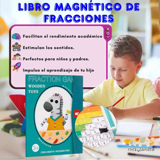 Libro Magnético Matemático de Fracciones: ¡Aprender Jugando!